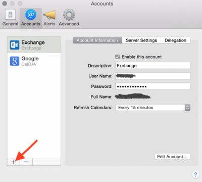 Add Office 365 Account to Mac Calendar .edu