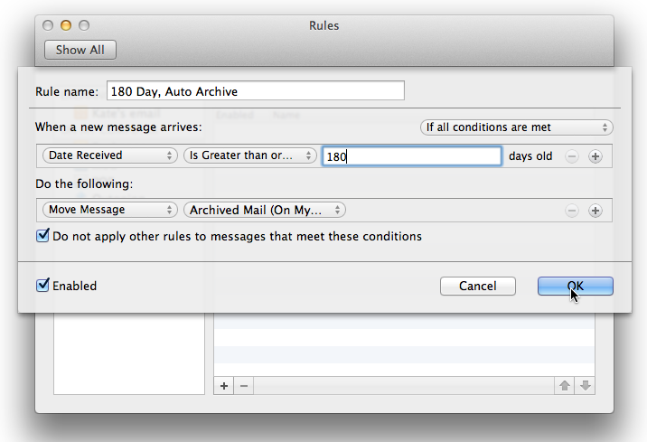 archiving outlook 2011 for mac
